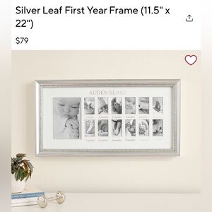 NIB Pottery Barn Silver Leaf one year Frame — New in Box — $79 Retail!